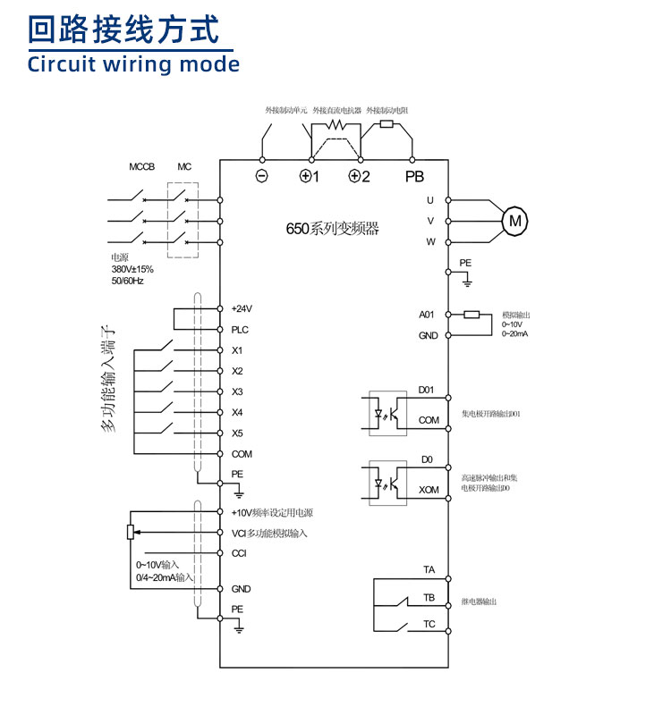 650系列變頻器回路接線方式